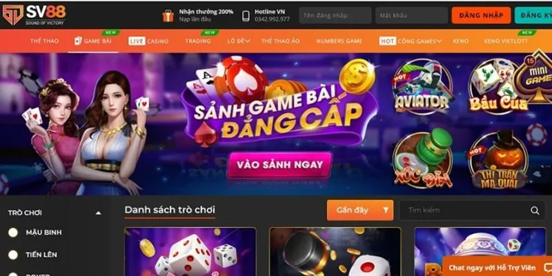 SV88 là một trong những sân chơi hàng đầu Việt Nam