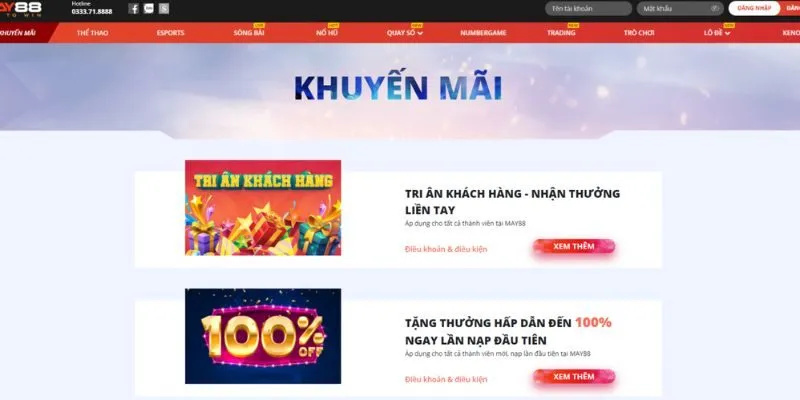 Thưởng 100% dành cho thành viên mới